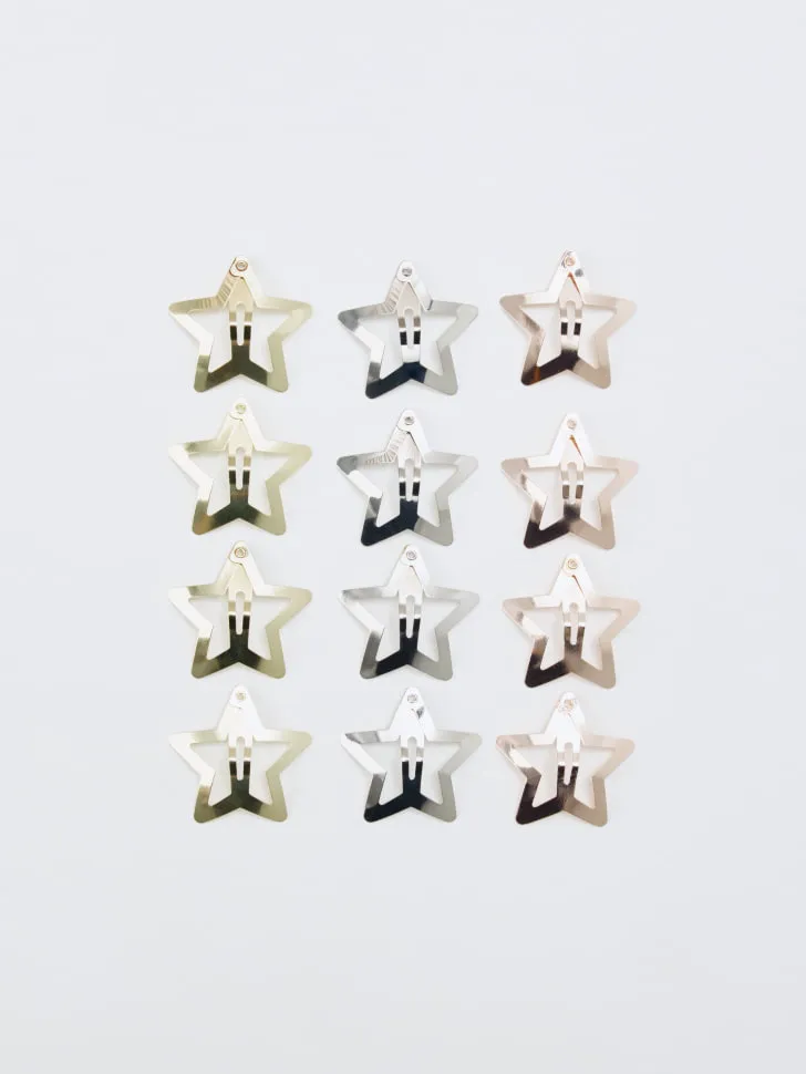 Набор заколок клик-клак, серебристый, арт. 15436