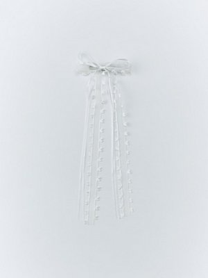 Заколка с бантом, белый, арт. 15437