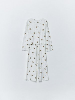 Пижама с принтом для девочек, белый, арт. 001