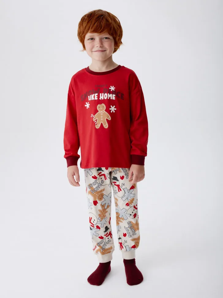 Новогодняя пижама для мальчиков, разноцветный, арт. 15445