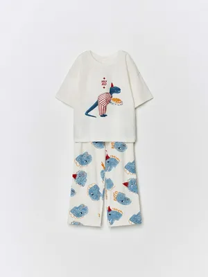 Пижама с новогодним принтом для мальчиков, цветной, арт. 15446