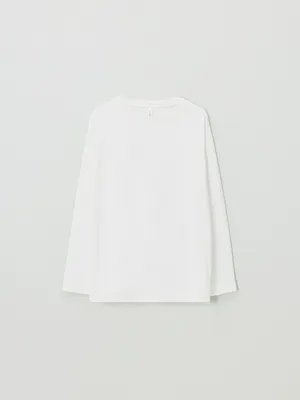 Лонгслив Regular Fit Базовый, белый, арт. 001001