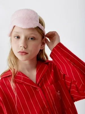 Маска для сна с вышивкой, розовый, арт. 15465