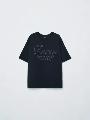 Футболка оверсайз со стразами, черный, арт. 15466