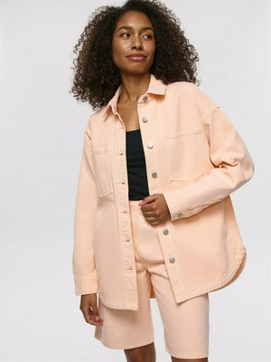 Джинсовая рубашка оверсайз, персиковый, арт. n/a