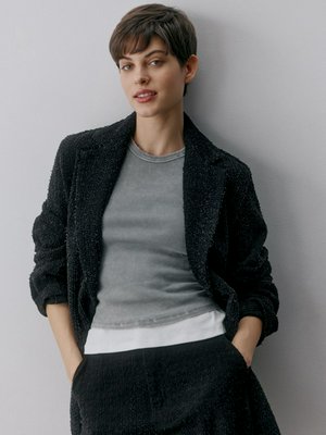 Джинсовый блейзер оверсайз, черный, арт. н/д