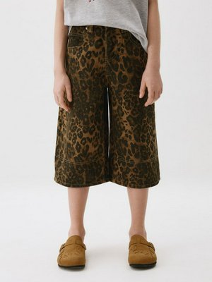 Леопардовые джинсовые шорты, коричневый, арт. art2024spr