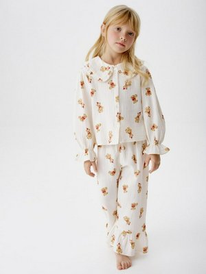 Пижама с рубашкой и брюками из муслина, молочный, бежевый, арт. мслпж01