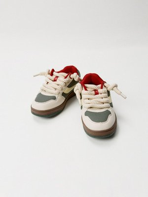 Комбинированные кеды с толстыми шнурками, бежевый, хаки, арт. kedy001