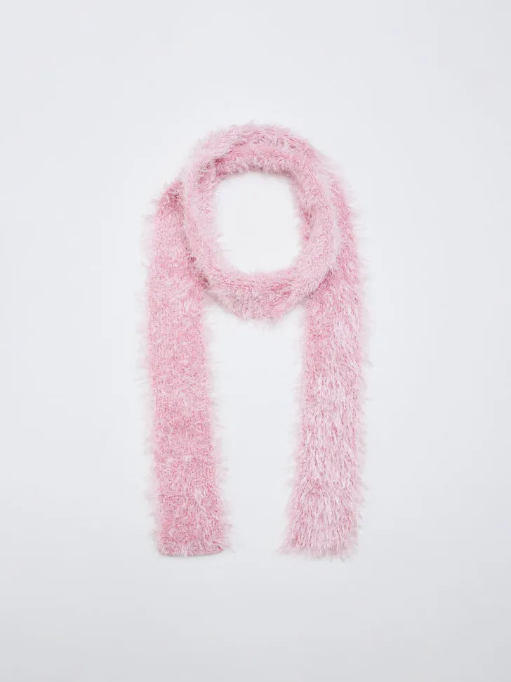Пушистый шарф, розовый, арт. 15504