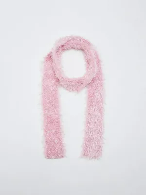 Пушистый шарф, розовый, арт. 15504