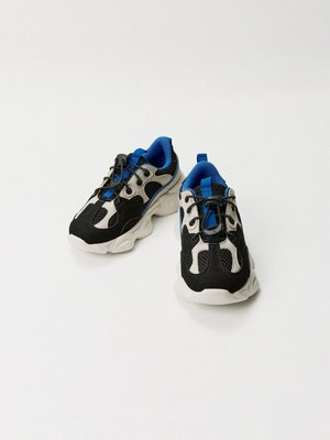 Комбинированные кроссовки, черный, синий, бежевый, арт. krosnk001