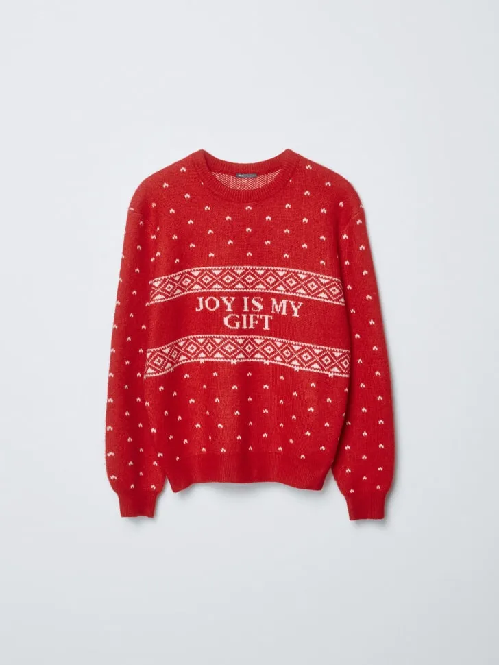 Новогодний джемпер, красный, арт. 15513