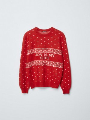 Новогодний джемпер, красный, белый, арт. n/a