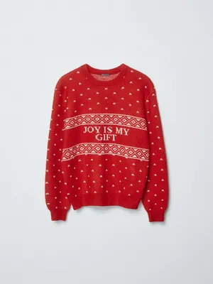 Новогодний джемпер, красный, арт. 15513