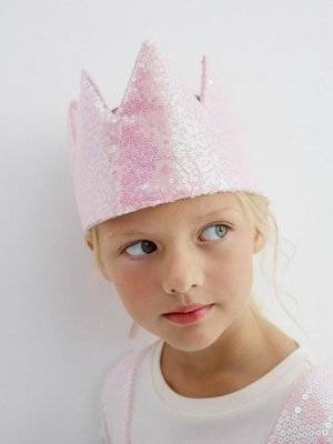 Карнавальная корона с пайетками, розовый, арт. kr1001