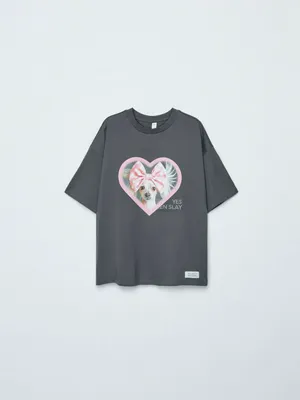 Футболка оверсайз с принтом, арт. 15516