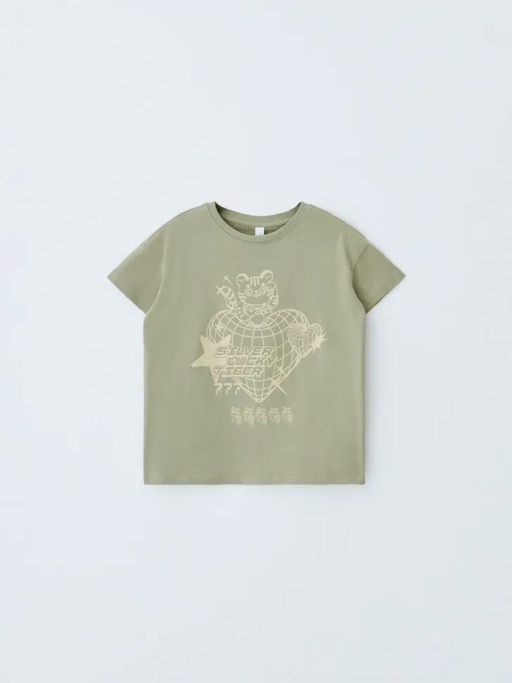 Футболка оверсайз с принтом, светло-зеленый, арт. abc123