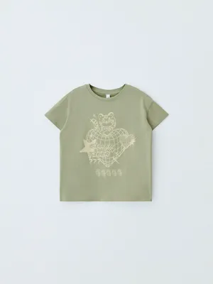 Футболка оверсайз с принтом, светло-зеленый, арт. abc123