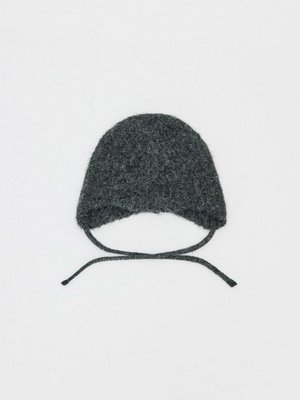 Вязаная шапка-чепчик, серый, арт. 001
