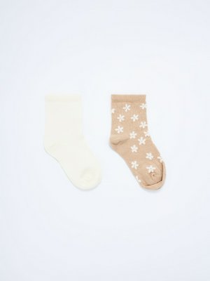 Набор из 2 пар носков для малышей, бежевый, белый, арт. 15538