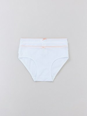 Набор из 2 трусов-слипов для девочек, белый, арт. art001