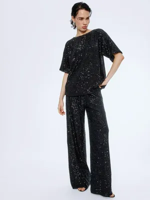 Широкие брюки с пайетками, арт. 15604