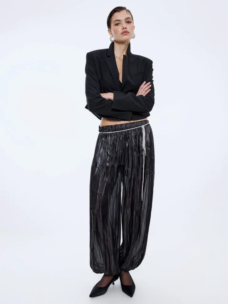 Брюки-шаровары из жатой ткани с блеском, арт. 15608