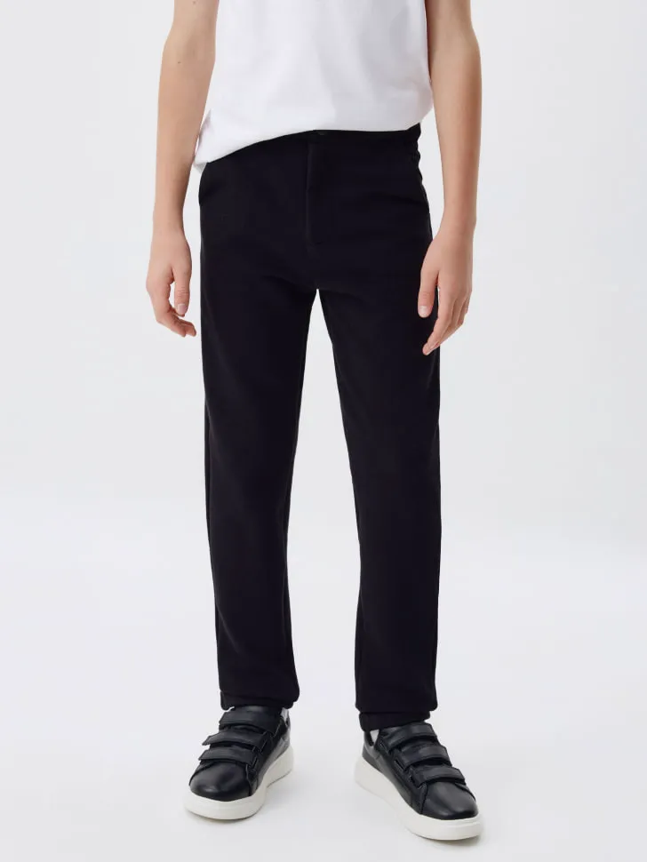 Прямые брюки на резинке для мальчиков, черный, арт. 1561