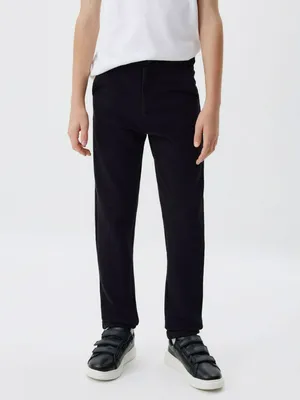 Прямые брюки на резинке для мальчиков, черный, арт. 1561