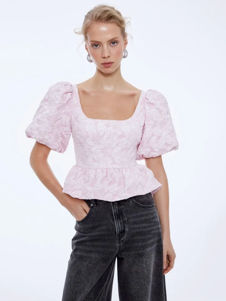 Блуза из тафты с жаккардовым принтом, арт. 15614