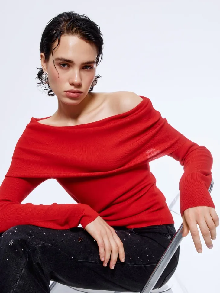 Джемпер с открытыми плечами, арт. 15621