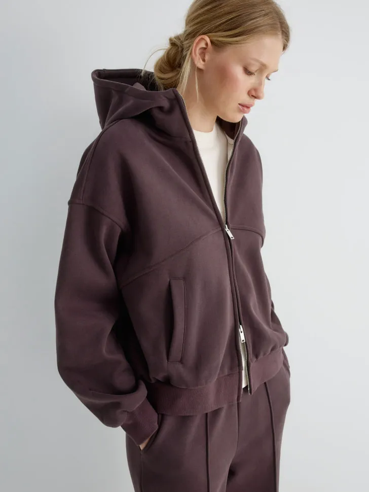 Толстовка оверсайз из футера, фиолетовый, арт. 15624