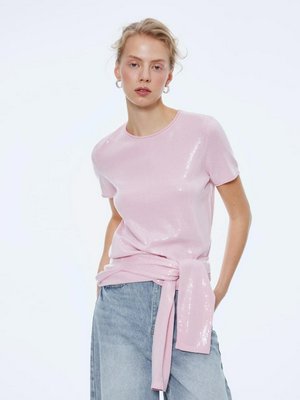 Джемпер с пайетками, розовый, арт. без артикула