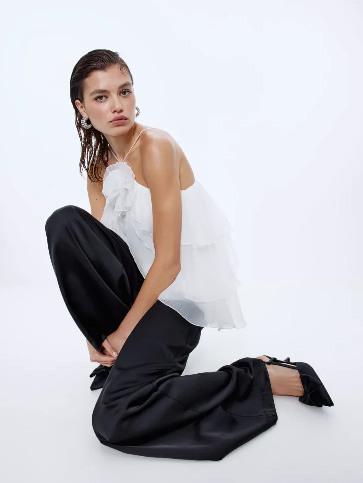 Атласные широкие брюки, арт. 15641