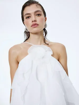 Объемный топ с воланами из органзы, арт. 15650