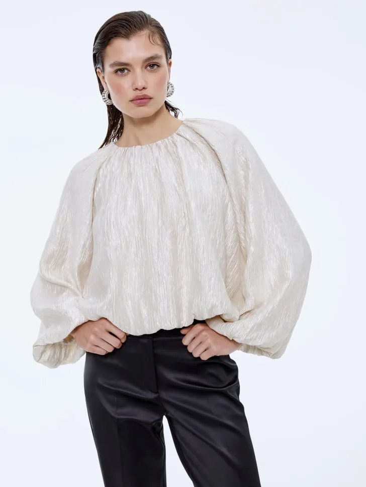 Объемная блуза баллон с блеском, арт. 15652