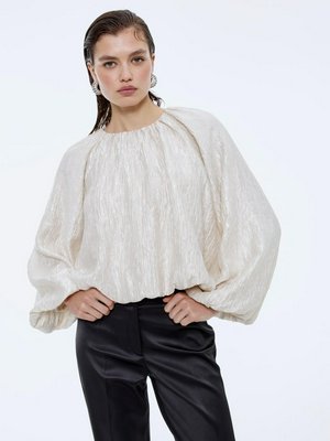 Объемная блуза баллон с блеском, шампань, арт. art001