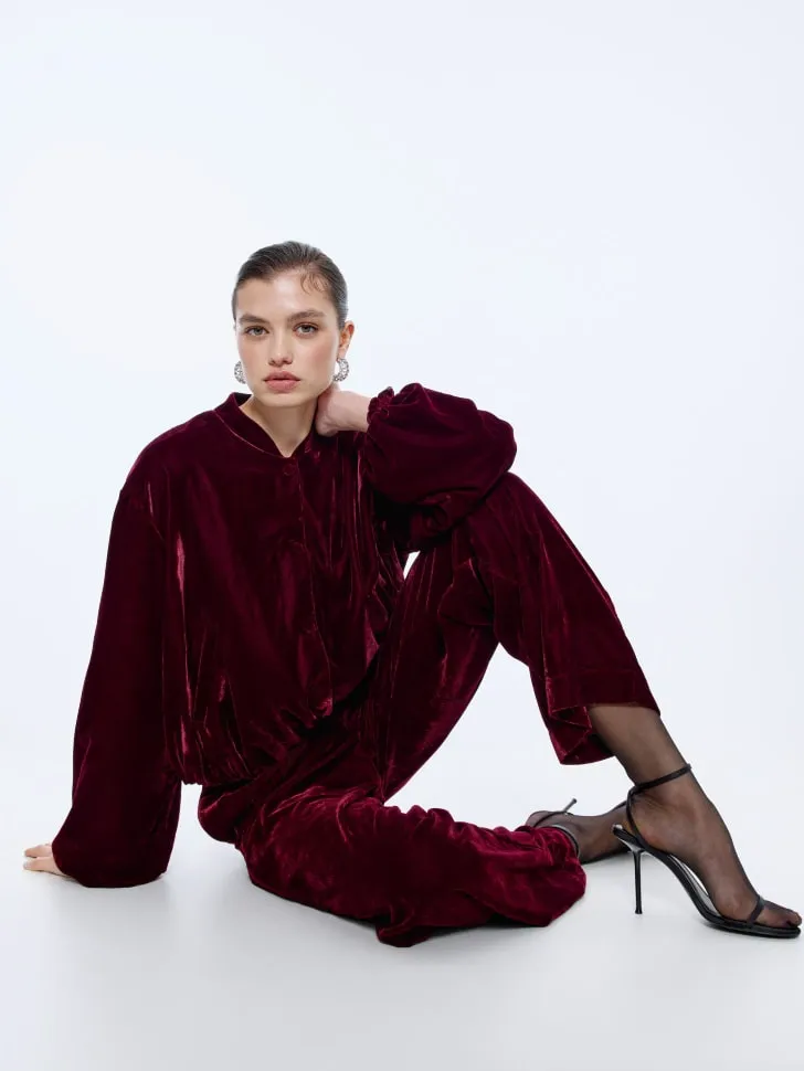 Свободные брюки из велюра, арт. 15656