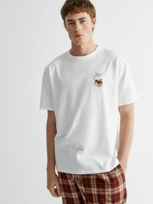 Пижамная футболка с новогодним принтом, белый, арт. n/a