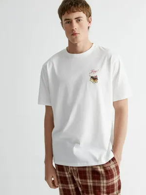 Пижамная футболка с новогодним принтом, арт. 15663