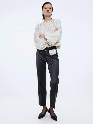 Сатиновые укороченные брюки, черный, арт. n/a