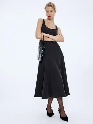 Платье миди на бретелях, черный, арт. 15670