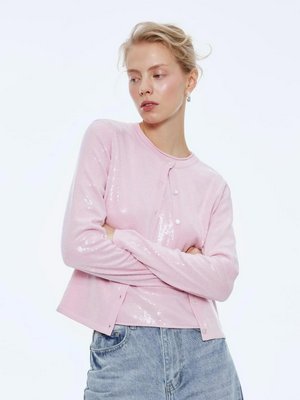 Кардиган с пайетками, розовый, арт. ksp001