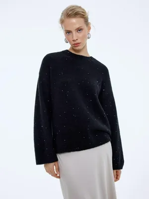 Джемпер с пайетками, из шерсти, арт. 15677