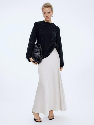 Сатиновая юбка макси, молочный, арт. 15682