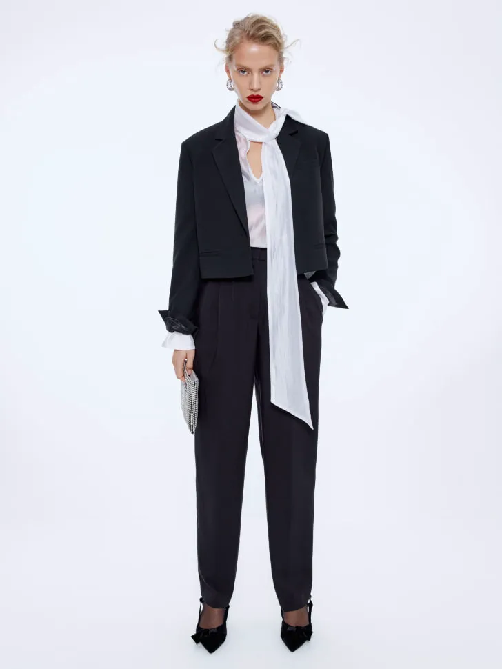 Брюки из костюмной ткани, черный, арт. 15696