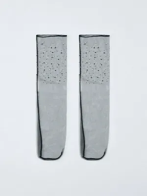 Высокие носки со стразами, арт. 15711