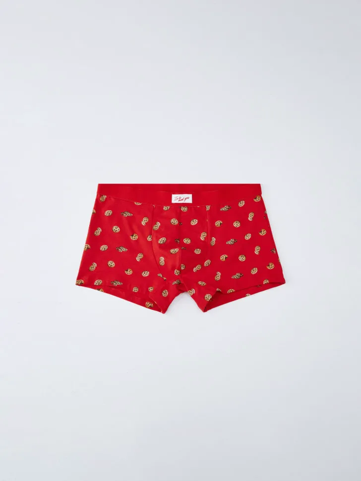 Трусы боксеры с принтом, красный, арт. 15712