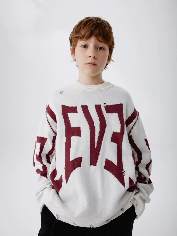 Двухсторонний джемпер в стиле гранж детский, разноцветный, арт. 15713